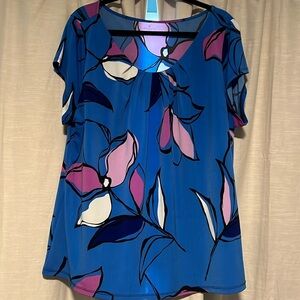 3/$30 Worthington 2x floral blouse